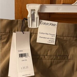 Calvin Klein Men’s Cotton Flex Trousers - Tan